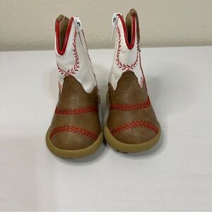Roper Cowbaby Parker Embroidered Round Toe Cowboy Boots (Size 2)